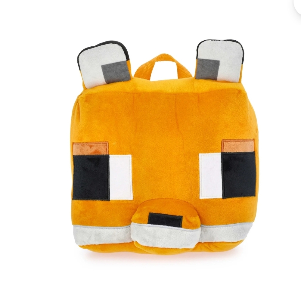 Minecraft Boys Fox Plush Backpack, 12.5" Orange